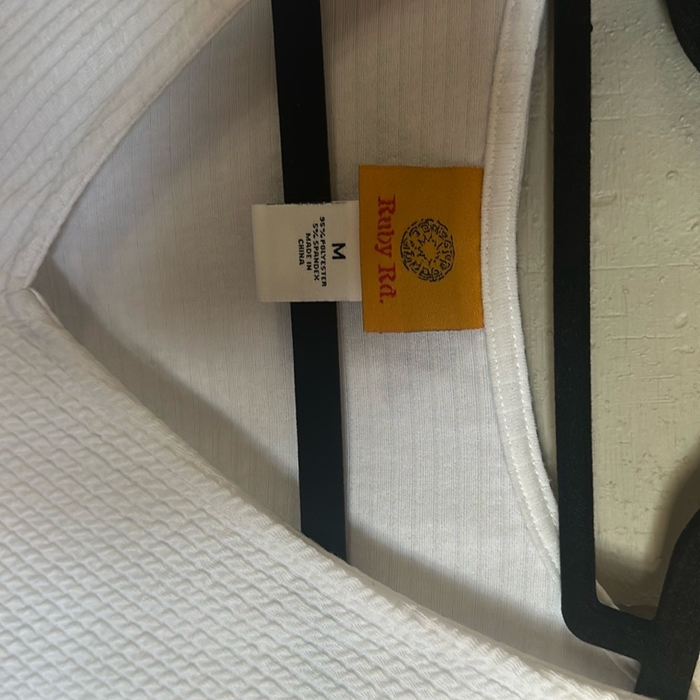 Ruby Rd White Relaxed Tie Front Blouse - Picture 3 of 3